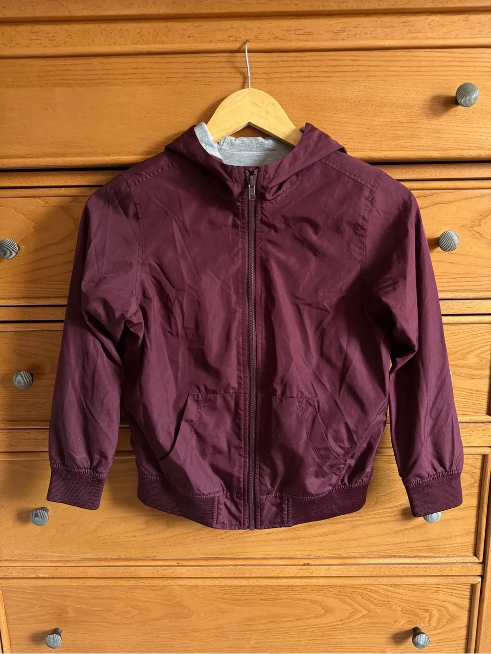 Old Navy Brand Kids Windbreaker Hooded Jacket Coat Burgundy Size Medium (8)